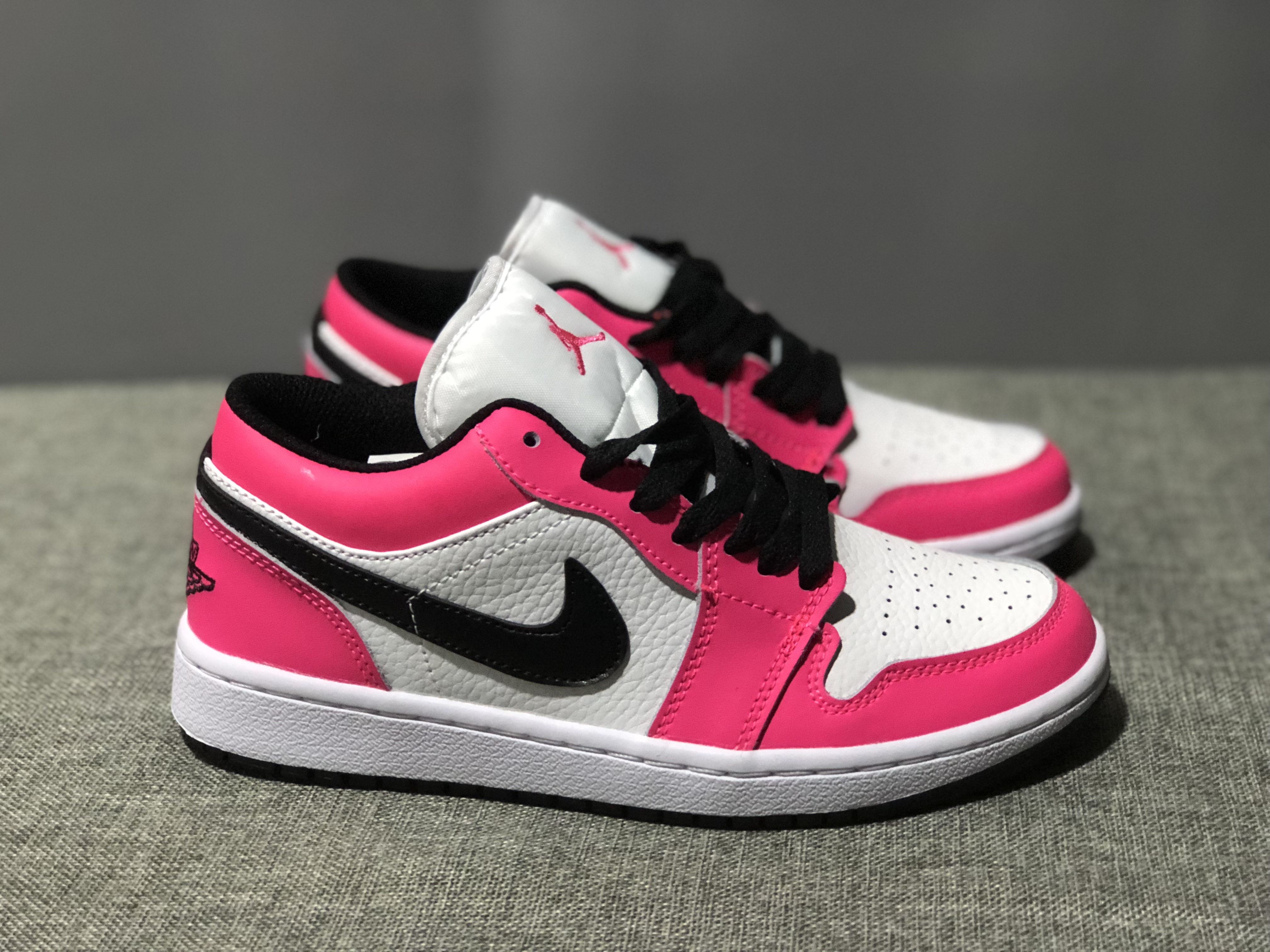 Air Jordan AJ1 Low Valentine's Day White Pink Black Shoes - Click Image to Close